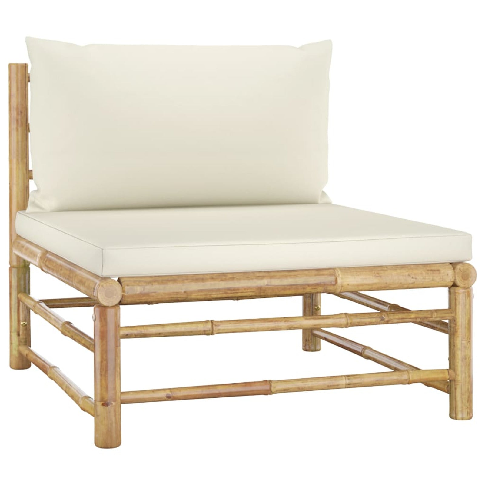 9 Piece Outdoor Sectional Sofa Set with Table Stool Bamboo Q51943