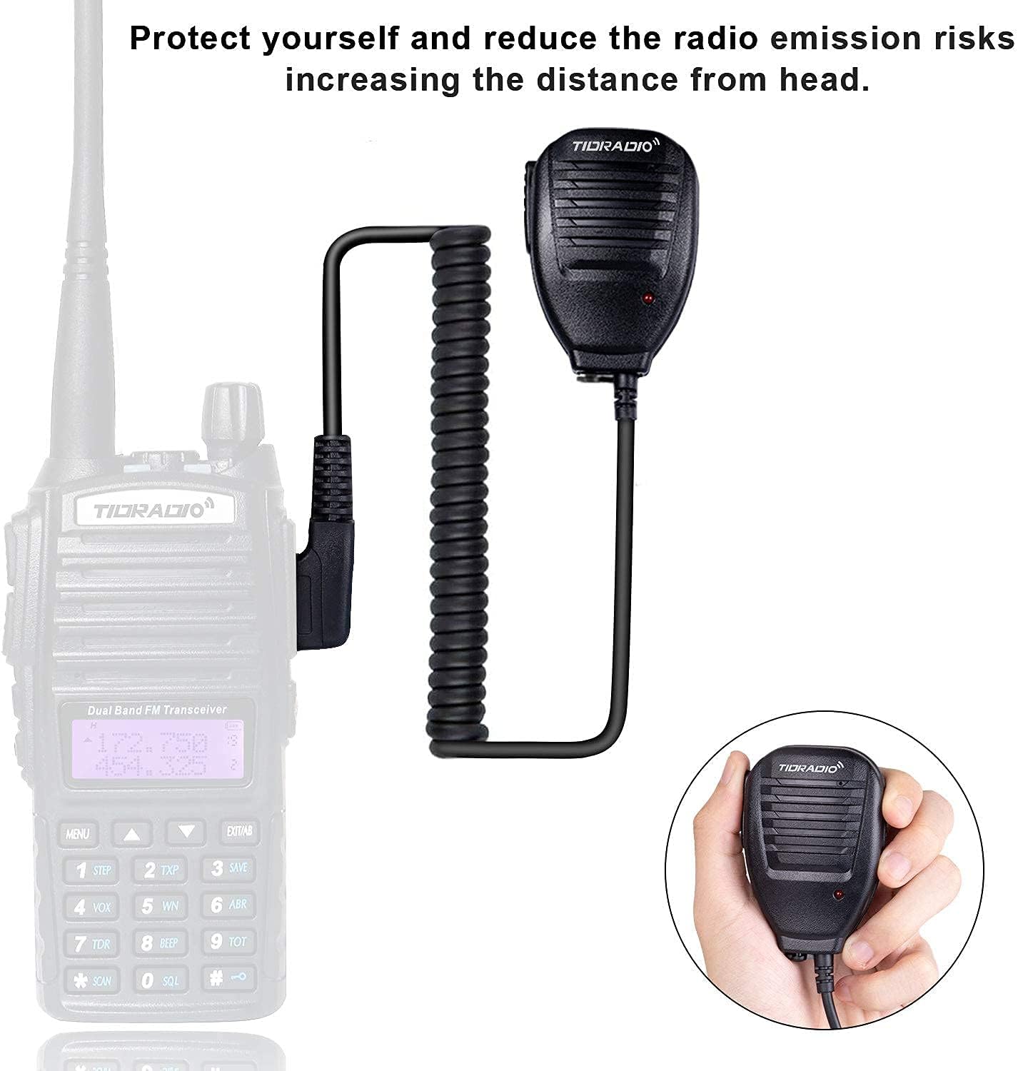 UV-82 Ham Radio Handheld 2 Way Radio with Programming Cable and Long Antenna (2Pack-Black) T329606