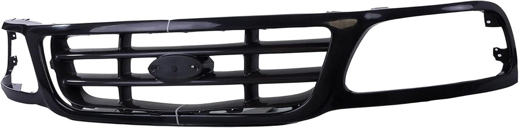 Front Grille Grill Assembly With Cross Bar Insert Compatible With Ford F150 1999-2003 F250 1999 F150 Heritage 2004 Pickup Truck D92417