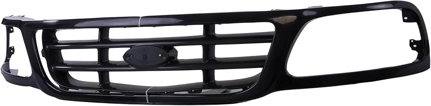 Front Grille Grill Assembly With Cross Bar Insert Compatible With Ford F150 1999-2003 F250 1999 F150 Heritage 2004 Pickup Truck D92417