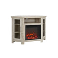 White Oak Wood Media Cabinet with Fireplace V601