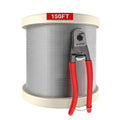 1/8 T316 Stainless Steel Cable with Cutter, 150FT Wire Rope, 7x7 Strands, Pack of 2 W30762