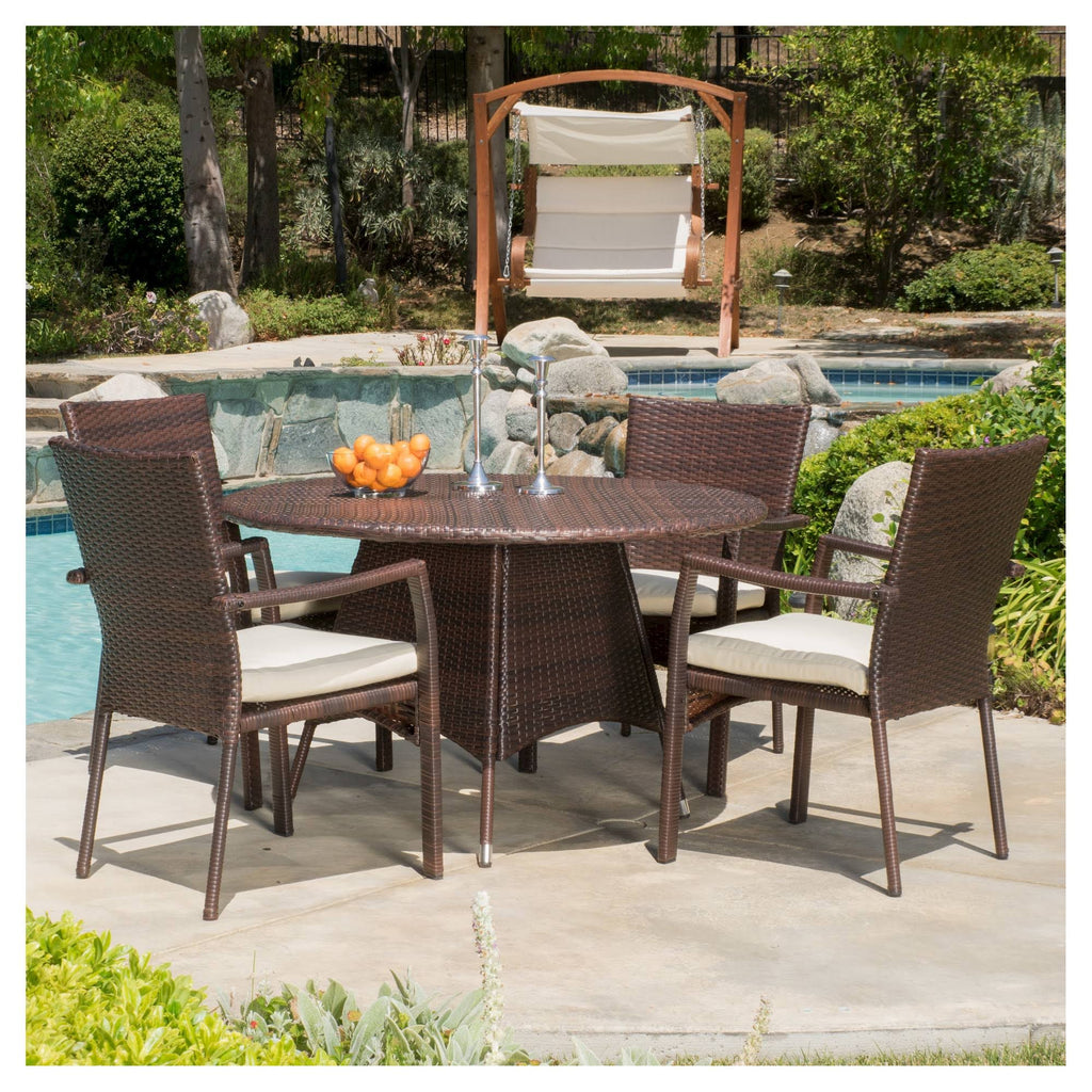 5 Piece Wicker Patio Dining Set A519