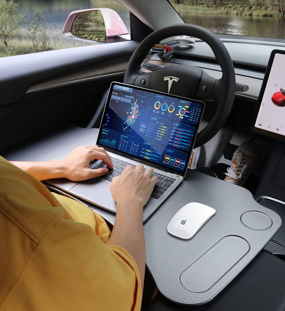 Car Laptop Desk Tray for Tesla Model Y Model 3 E404