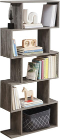 Grey 5-Tier Wood Bookcase O7104
