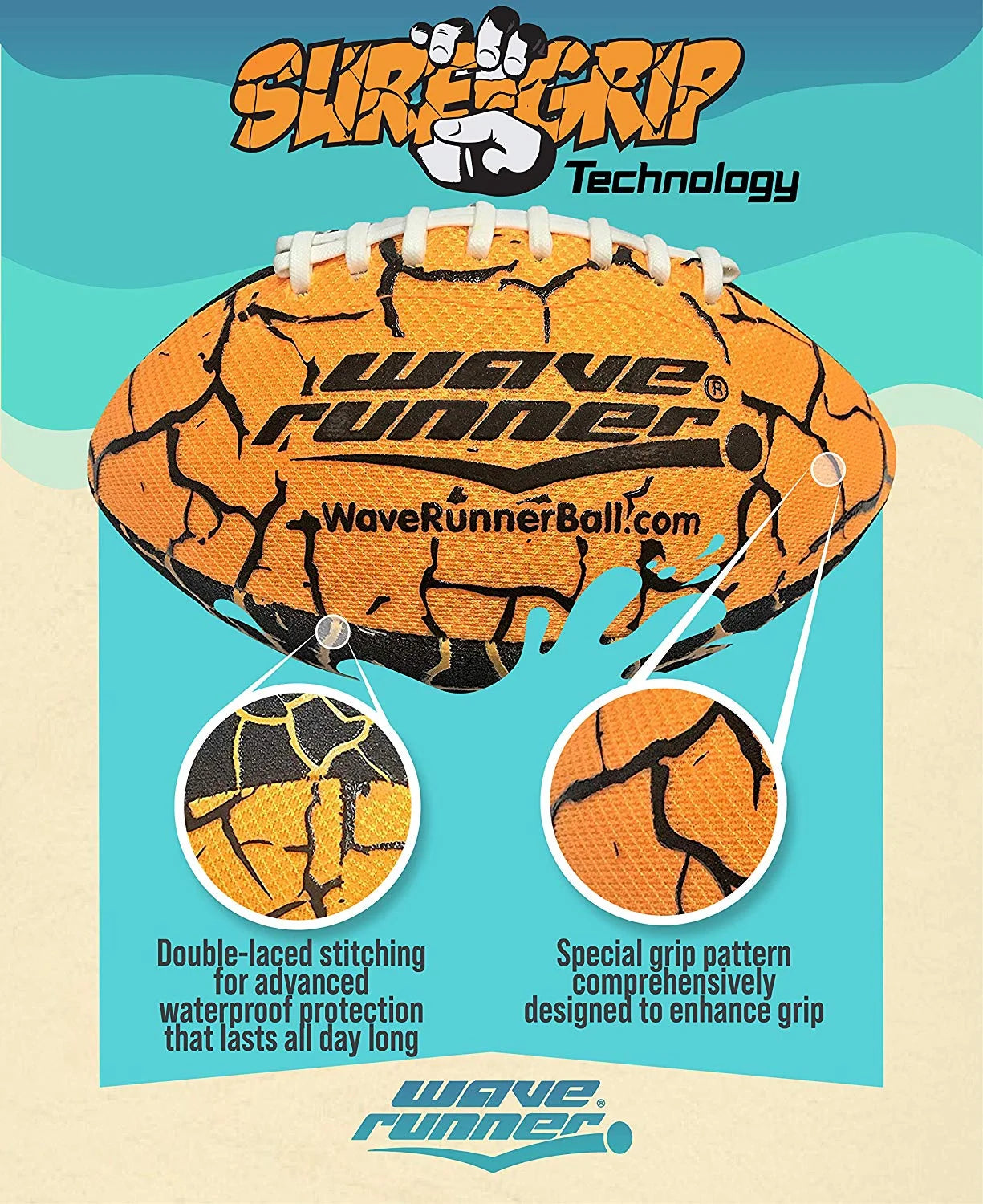 Orange Waterproof Football 9.25 Inches A935