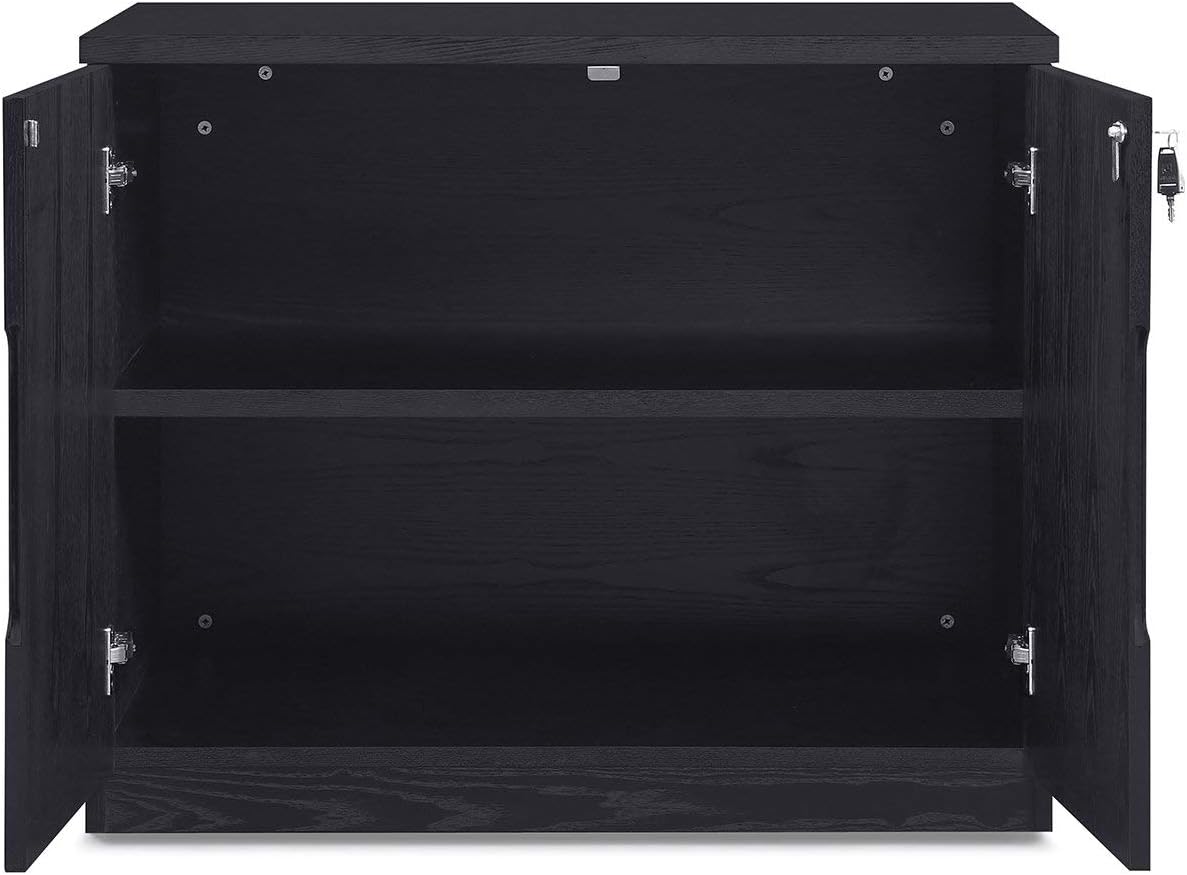 Black Oak 2 Door Storage Printer Cabinet X112877
