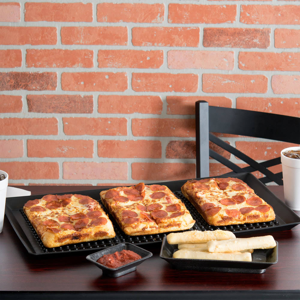 12x22 x 24x22 Charcoal Polypropylene Pizza Tray - 12/Case L170902