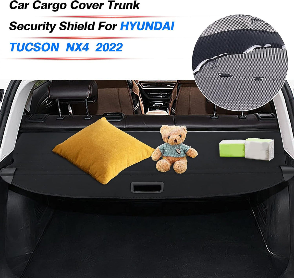 Cargo Cover Trunk Security Shade Black I4427