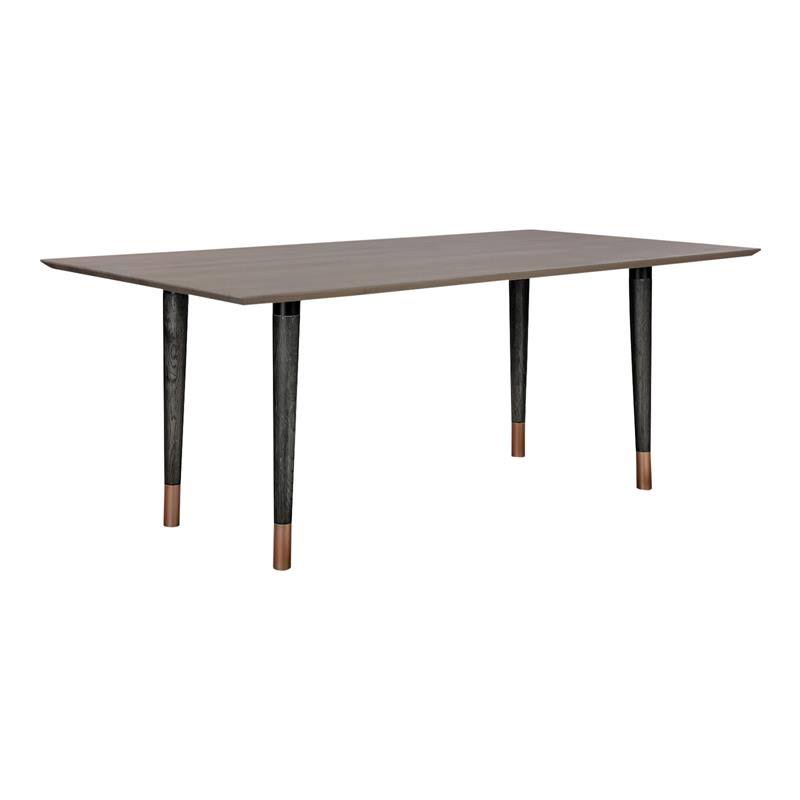 Black Wood Console Table with Antique Brass Accent A439730