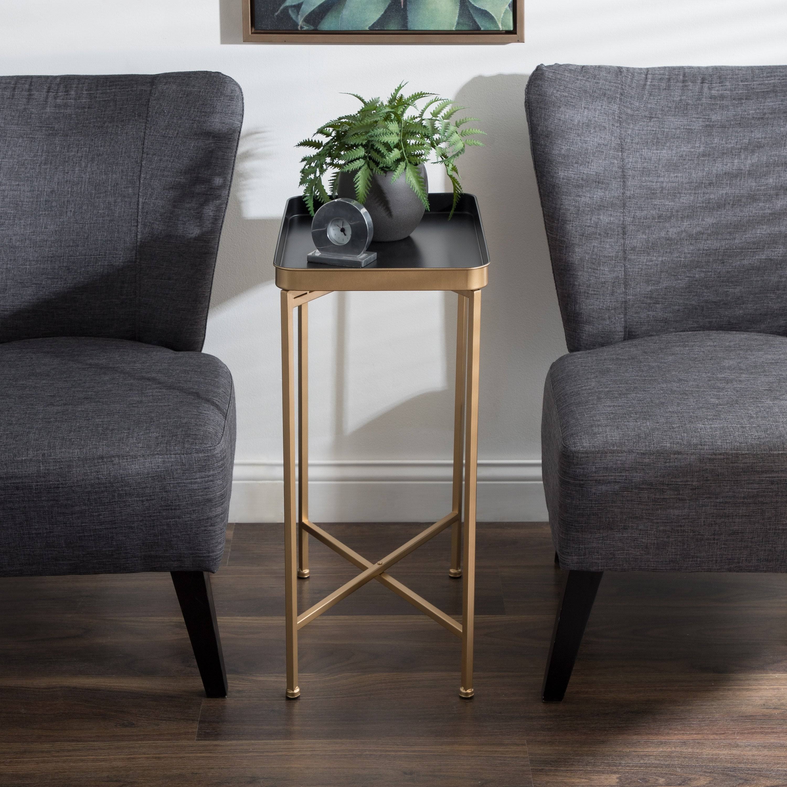 Bronze Metal Accent Table V80393