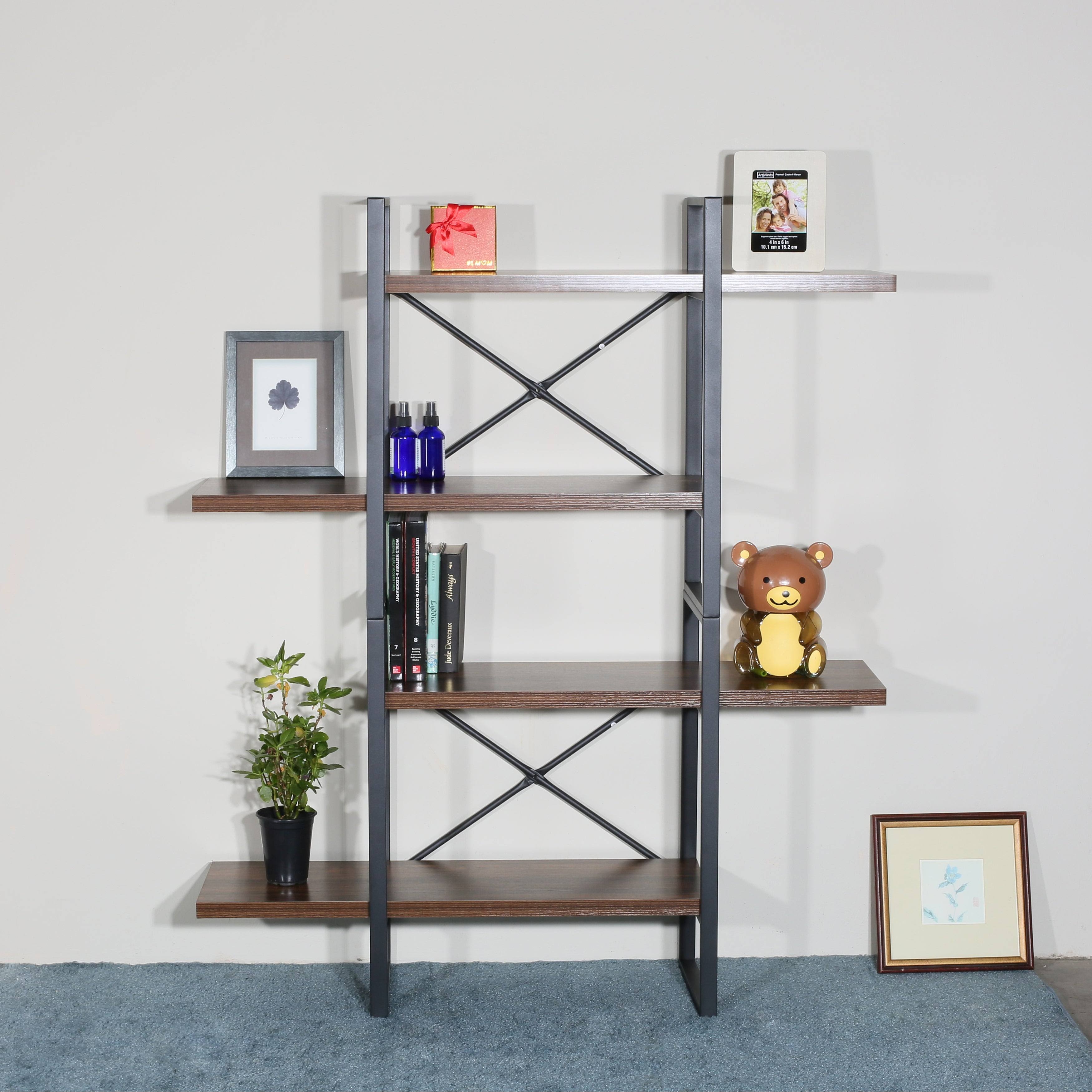 4 Shelf Display Bookcase, Brown B83674