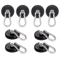 Magnetic Hooks with Carabiner Hook, 8 Pack Black T67638