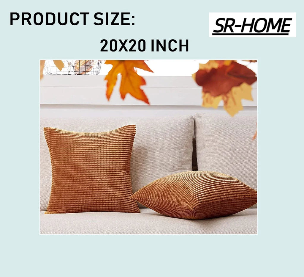 Corduroy Square Decorative Cushion Cover Pack of 2 N15679