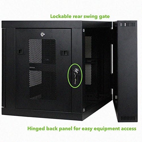 9U Wall-Mount Network Cabinet Enclosure, 450mm Depth, Hinged Back, Swing Gate Server Cabinet H90139