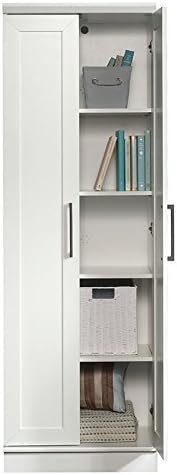 White Storage Cabinet with Door and Shelves O21668