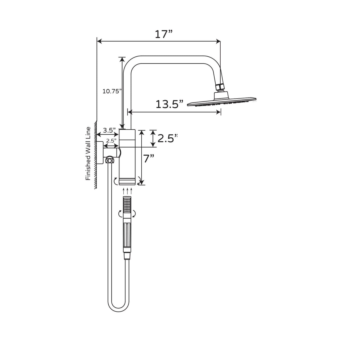 Brushed-Nickel Shower System E713430