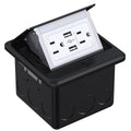 Black Pack of 2 Pop Up Floor Outlet Box with USB Recepatacle Outlet Y500688