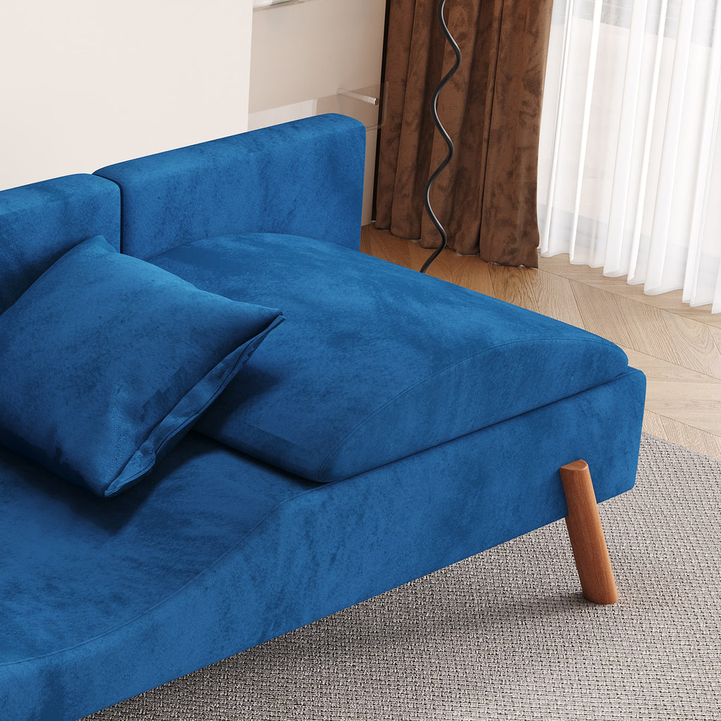 Modern Velvet Convertible Recliner Sofa with Ottoman L856