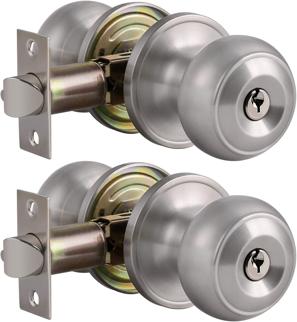 6 Pack Stainless Steel Flat Ball Door Knob Brushed Nickel Finish Pack of 2 Z4441