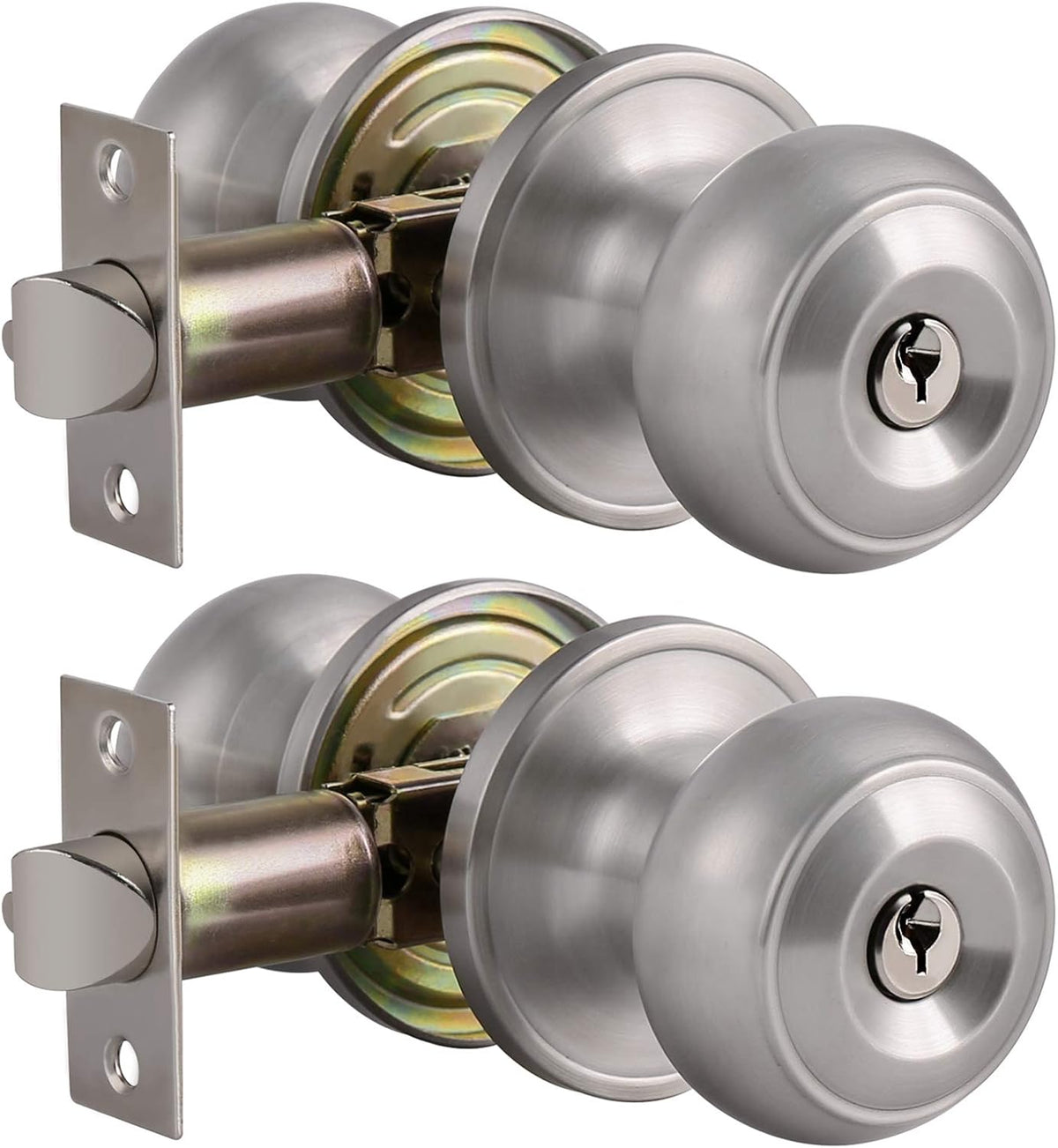 6 Pack Stainless Steel Flat Ball Door Knob Brushed Nickel Finish Pack of 2 Z4441