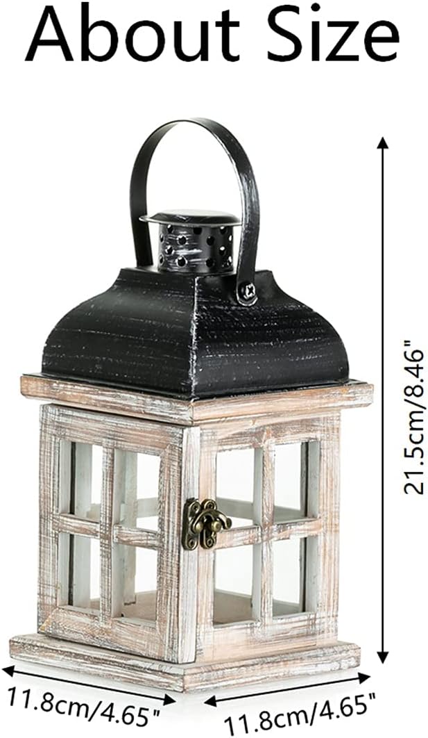 Rustic Wooden Candle Lantern Y2619