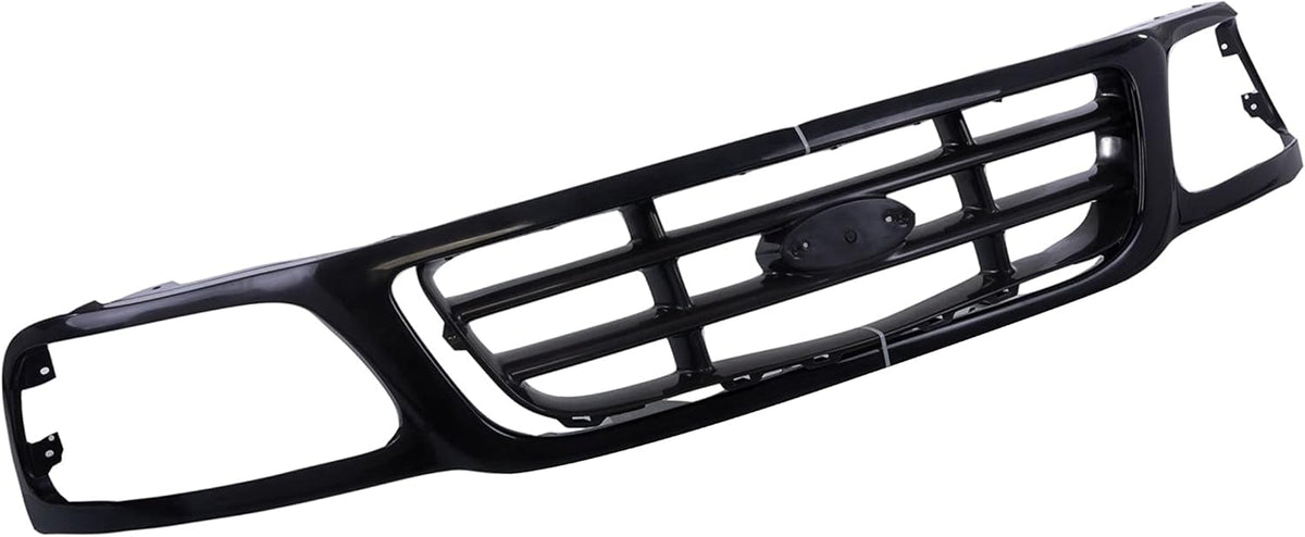 Front Grille Grill Assembly With Cross Bar Insert Compatible With Ford F150 1999-2003 F250 1999 F150 Heritage 2004 Pickup Truck D92417