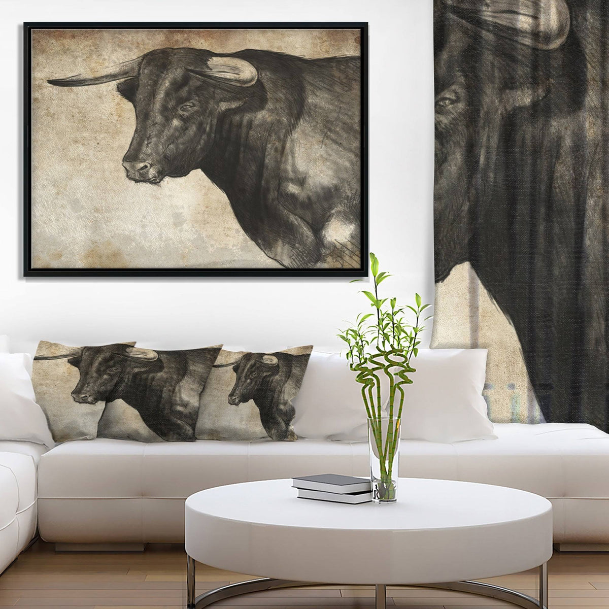 Multi Color Framed Canvas Animal Art I569