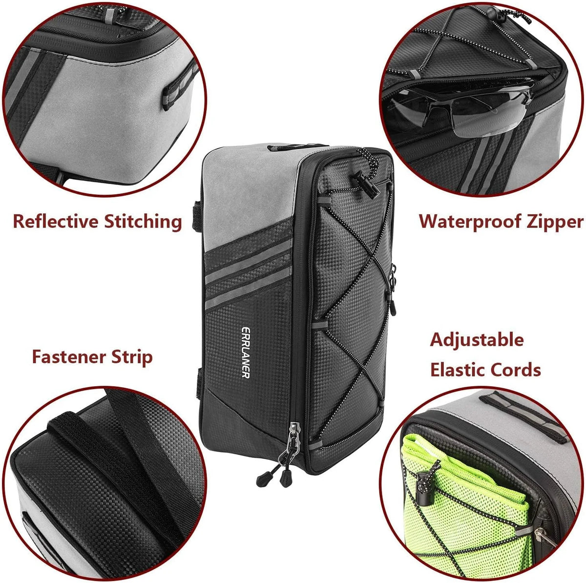 Rear Carrier Bag Waterproof 7L Bike Pannier with Rain Cover O94503