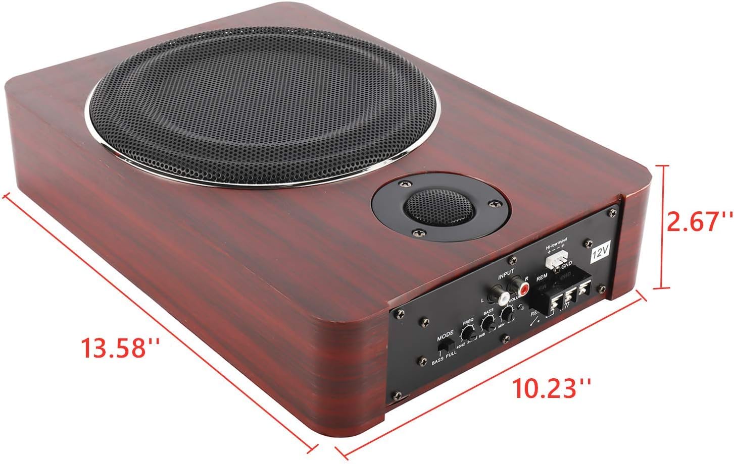 8'' 600W Under Seat Car Active Sub Woofer Speaker Stereo Bass Audio Powered Amp K416