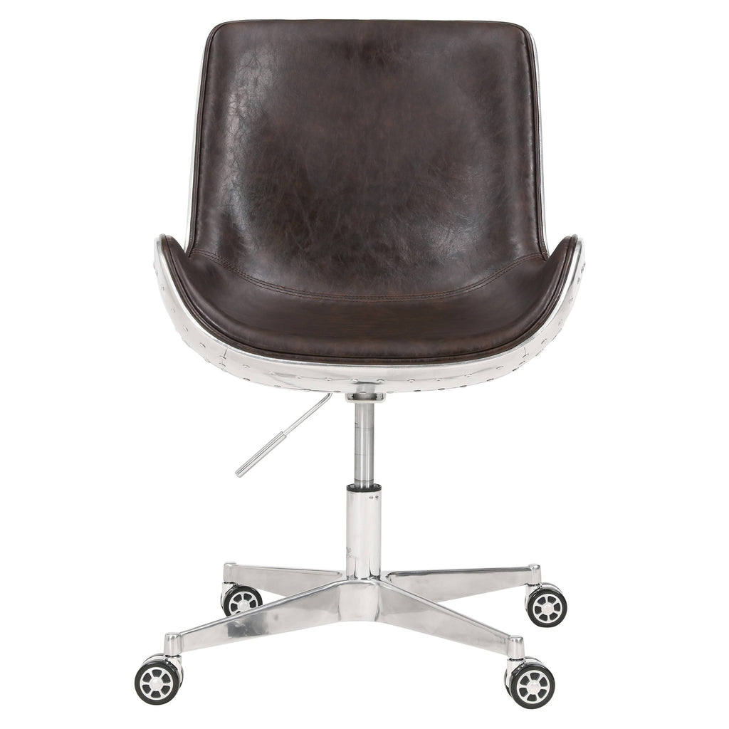Distressed Caramel Swivel Office Chair H449