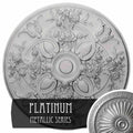 31 1/4x22OD x 2 1/4x22P Hand-Painted Platinum Ceiling Medallion T63152