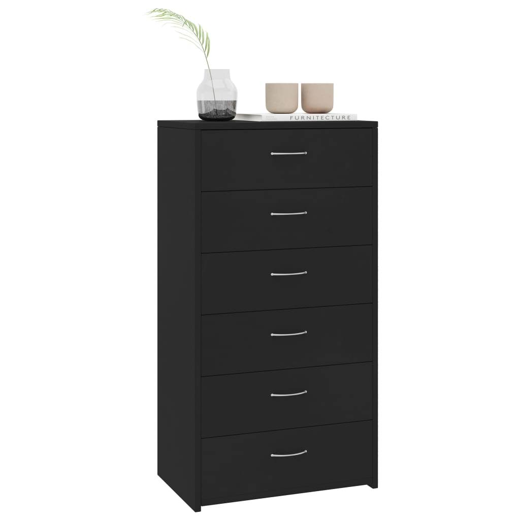 White 6 Drawer Sideboard Chipboard A494