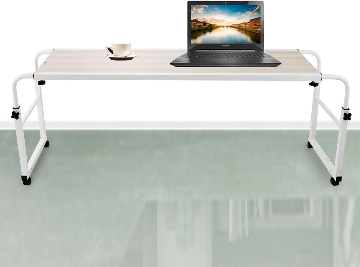 47 Inch Overbed Table with Wheels Rolling Bed Table Laptop Cart Computer Desk L351