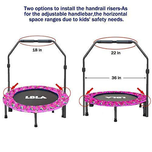 36-Inch Kids Trampoline with Adjustable Handrail and Safety Padded Cover P10041