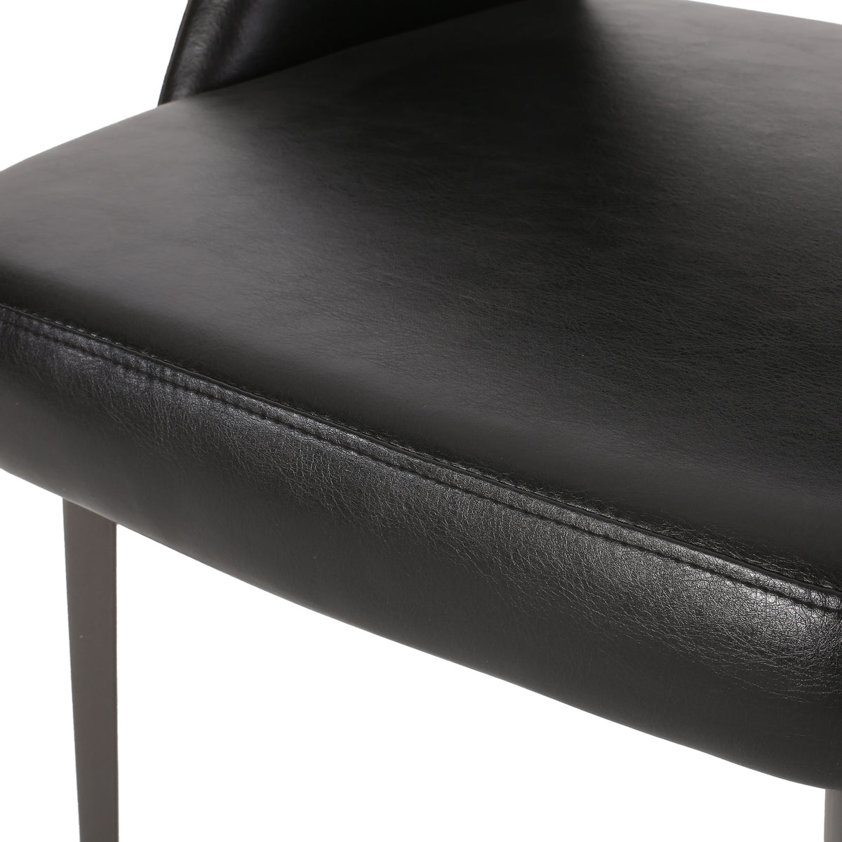 7 Piece Faux Leather Metal Wood Dining Set P410