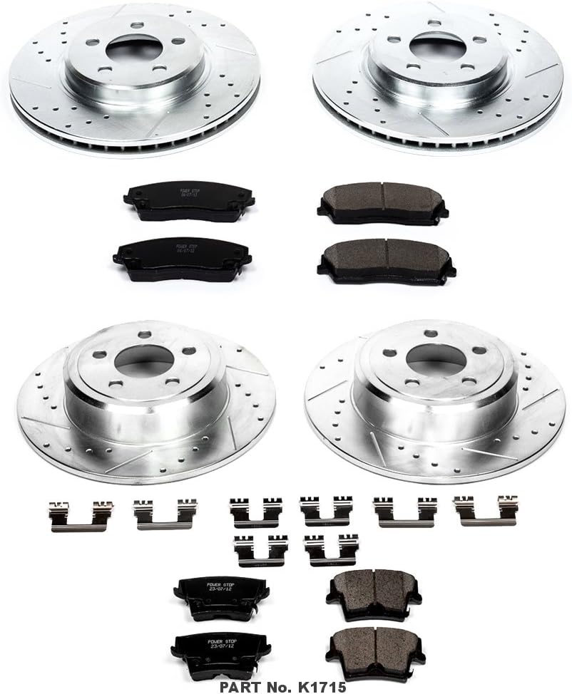 Z23 Carbon Fiber Brake Pads with Drilled & Slotted Brake Rotors Kit P2787