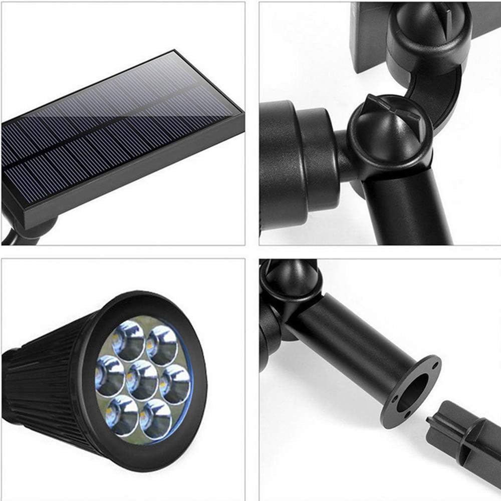 Outdoor Solar Spotlights 7 Led 2-in-1 Waterproof Adjustable Landscape Spotlights (4 Pack) Z92712