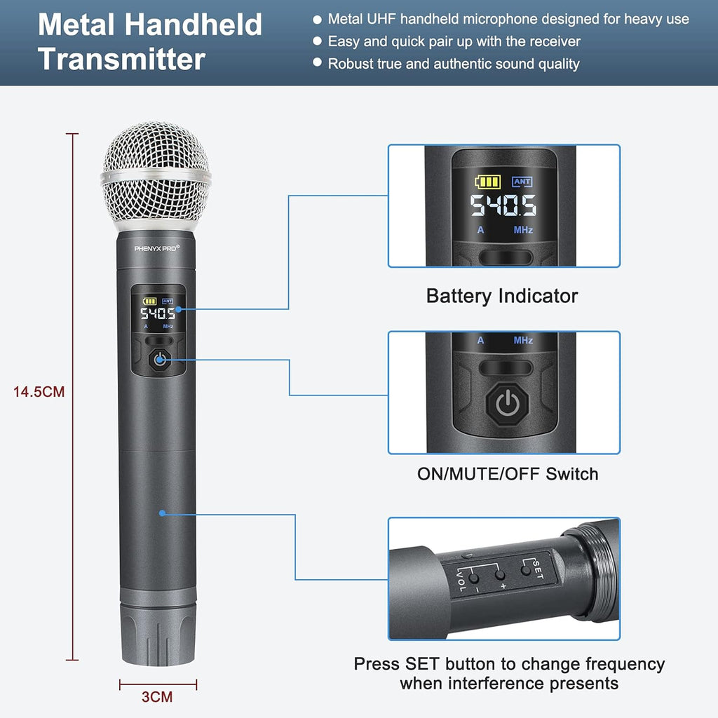 UHF Wireless Microphone System with Case B617