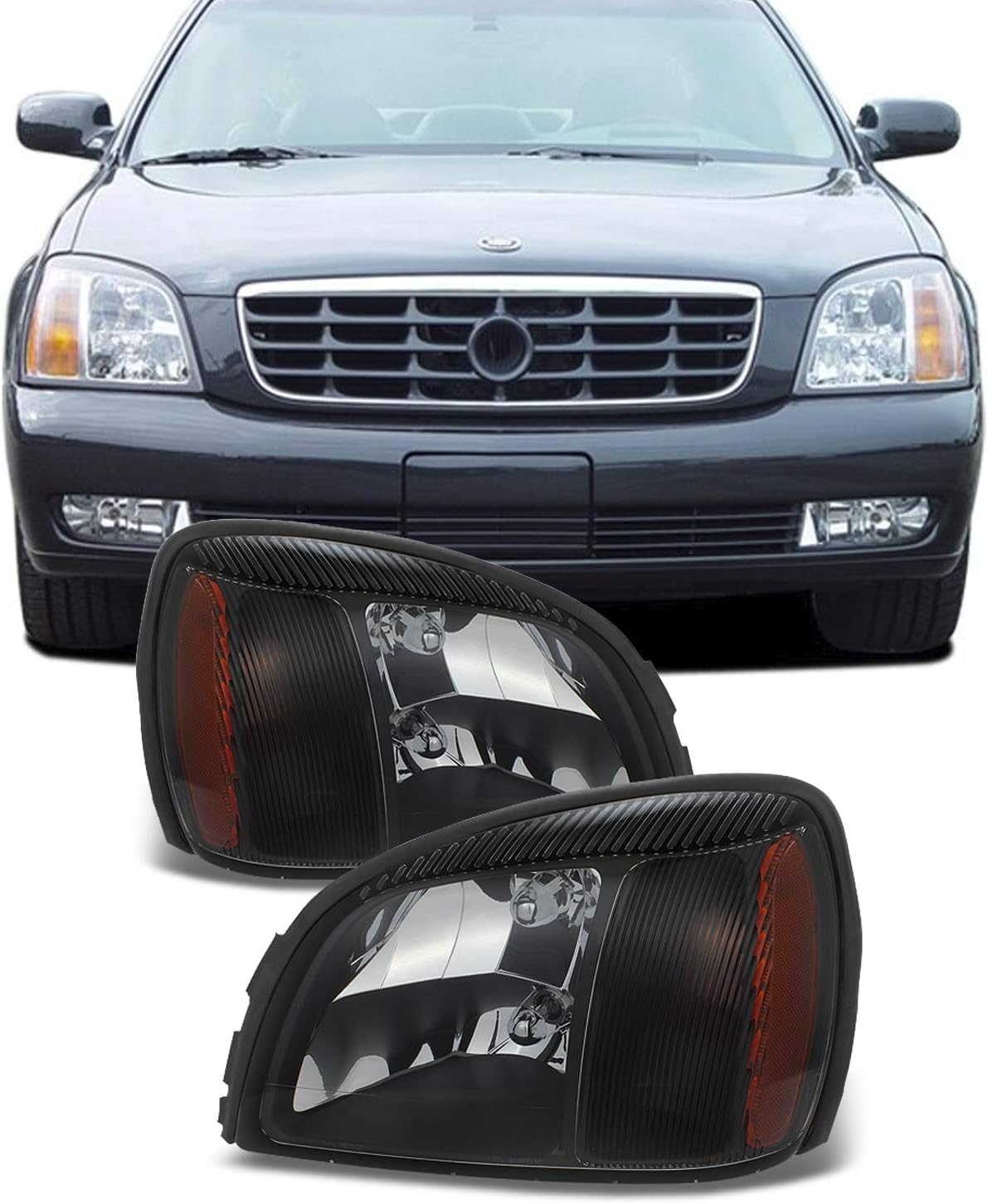 Chrome Clear Headlights Front Lamps Pair F567620