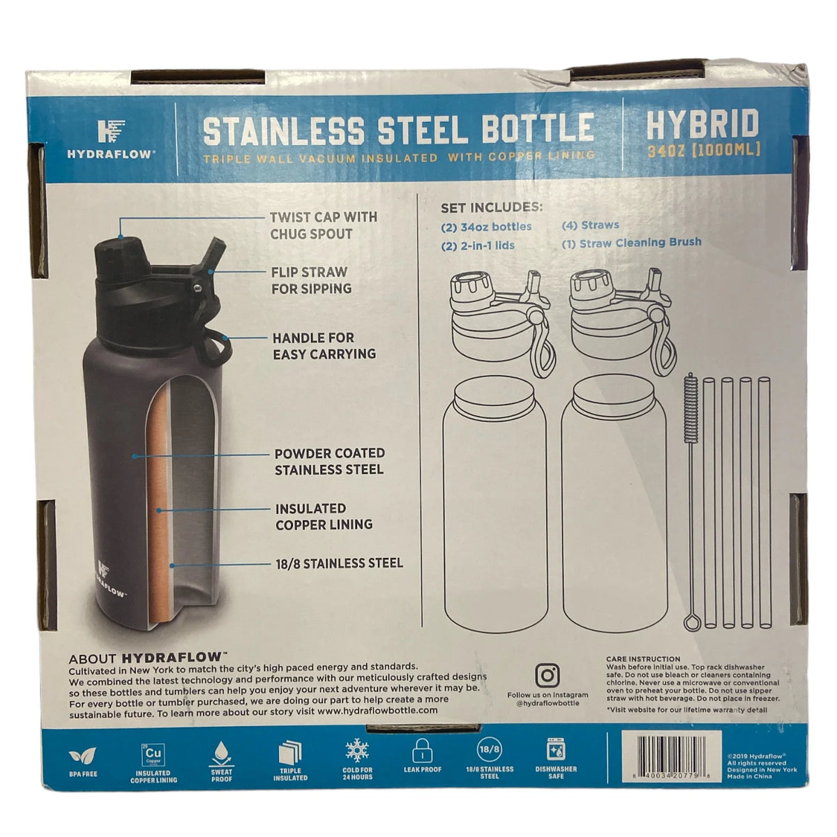 Blue/Pink 34-oz Stainless Steel Insulated Bottles N592965