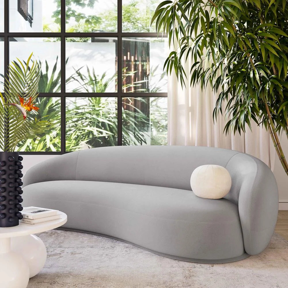 Light Grey Velvet Sofa W324834