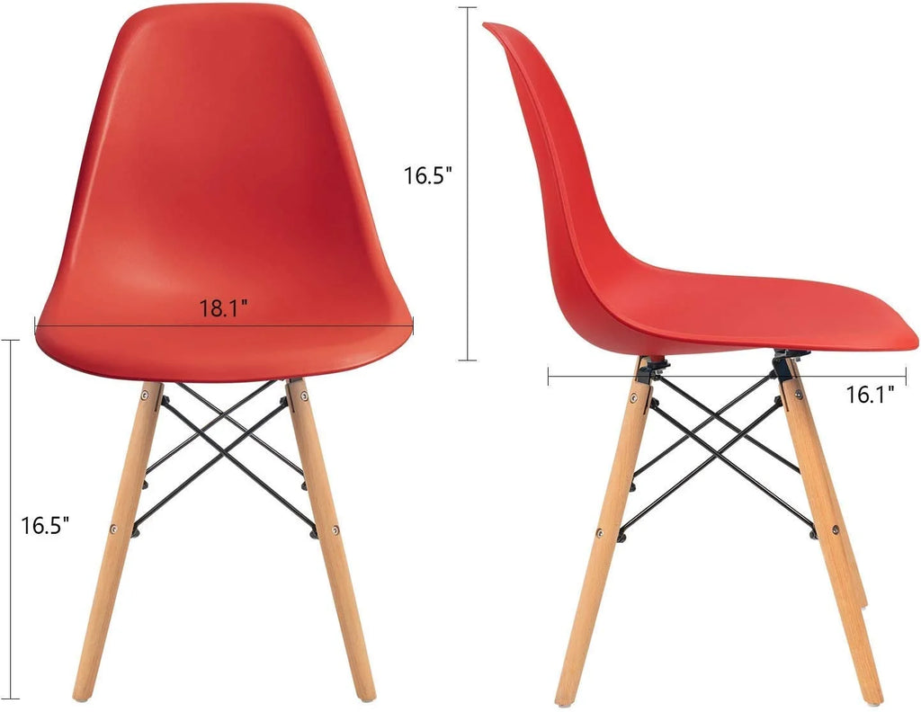 Red Plastic Dining Chair Set of 4 J80473