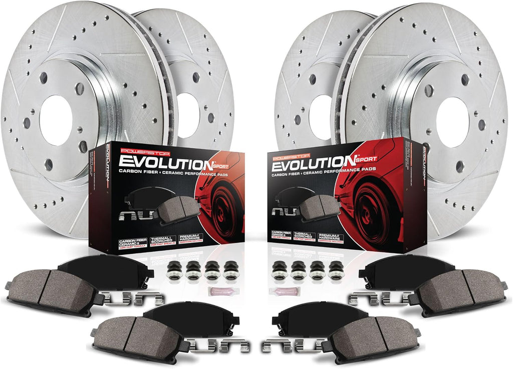 Z23 Carbon Fiber Brake Pads with Drilled & Slotted Brake Rotors Kit P2787