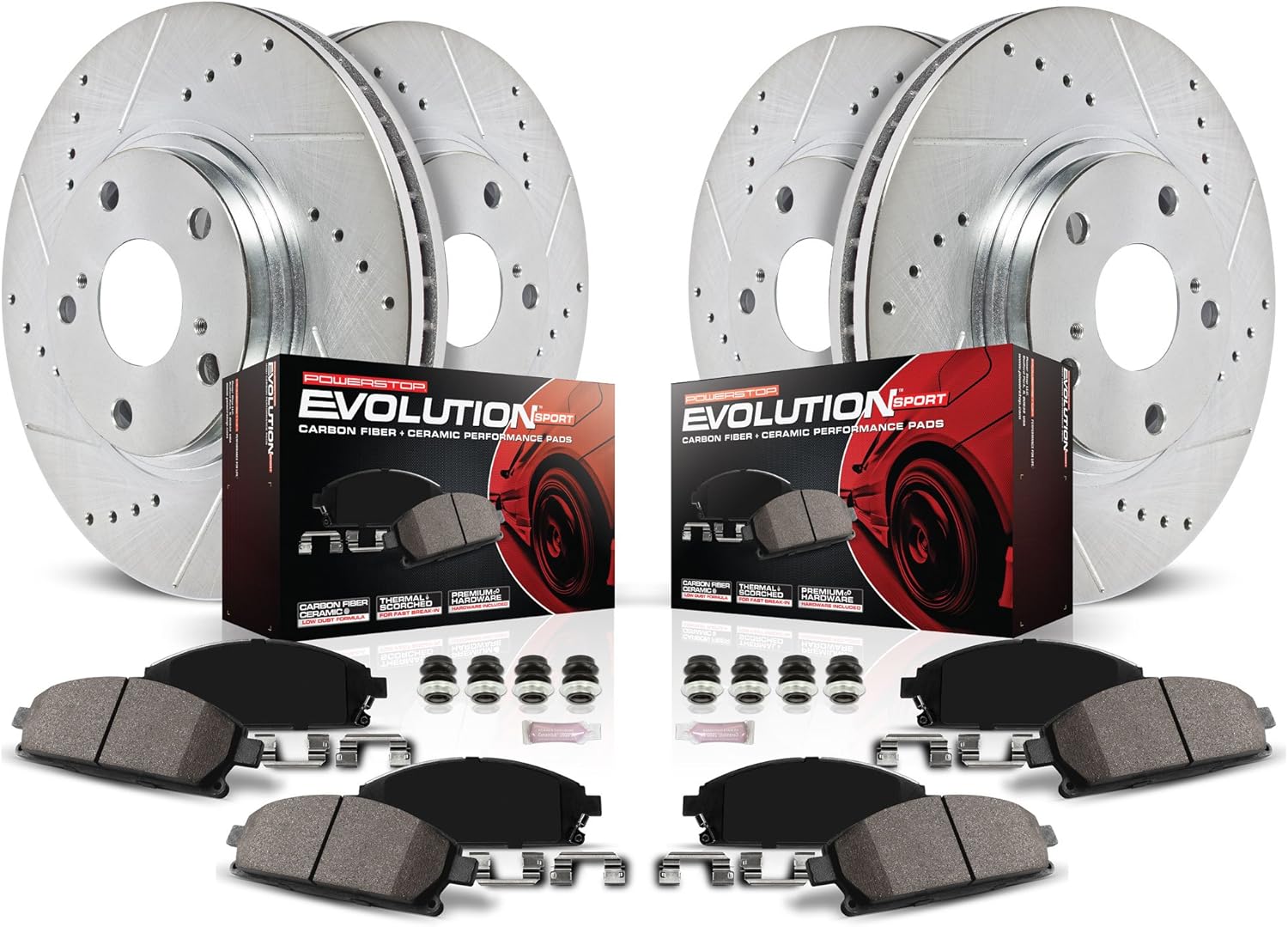 Z23 Carbon Fiber Brake Pads with Drilled & Slotted Brake Rotors Kit P2787