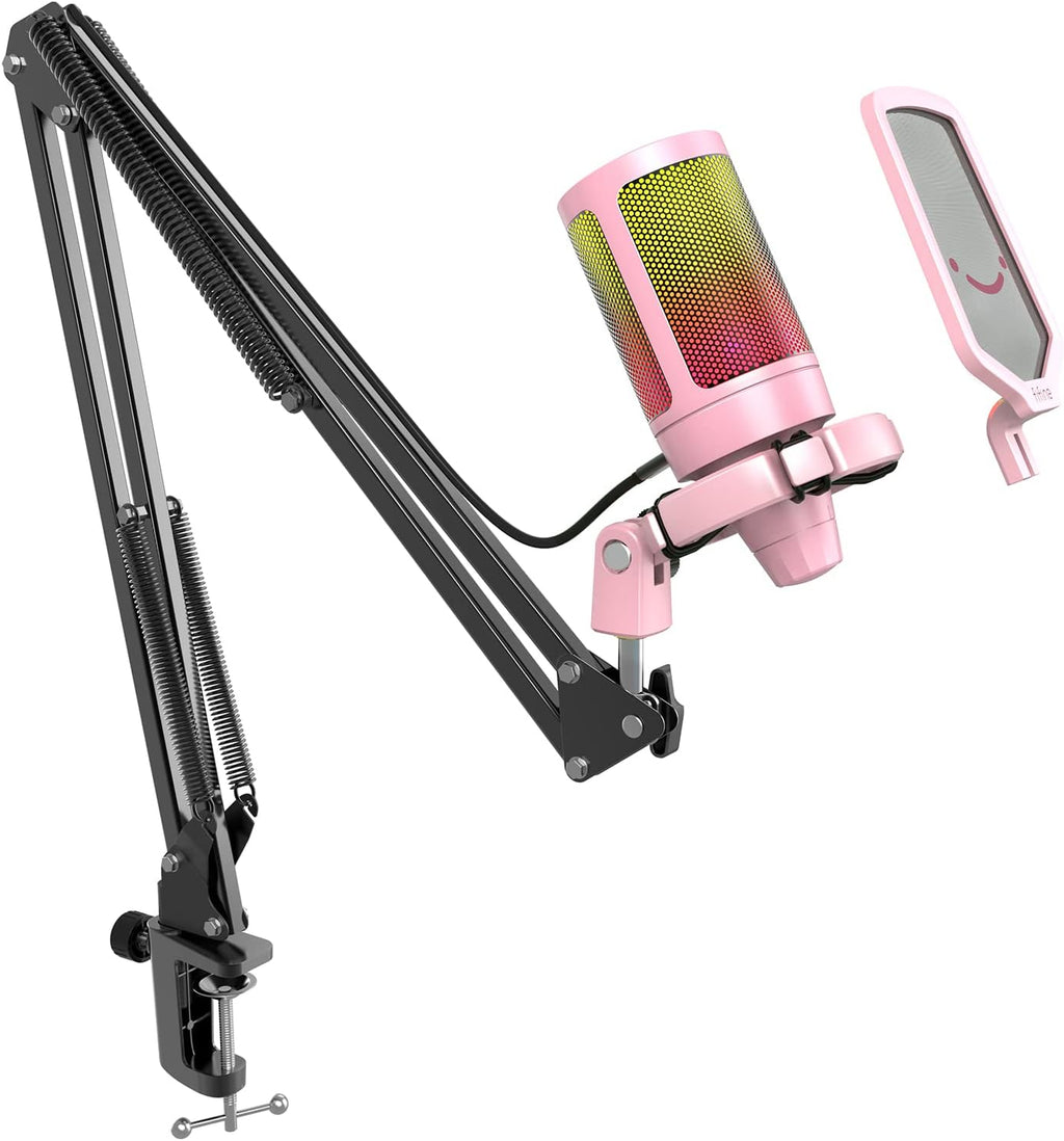 USB Gaming Microphone Kit, Condenser Cardioid Microphone Set with Arm Stand C57712