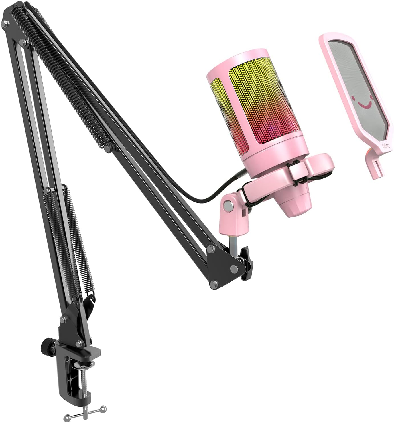 USB Gaming Microphone Kit, Condenser Cardioid Microphone Set with Arm Stand C57712