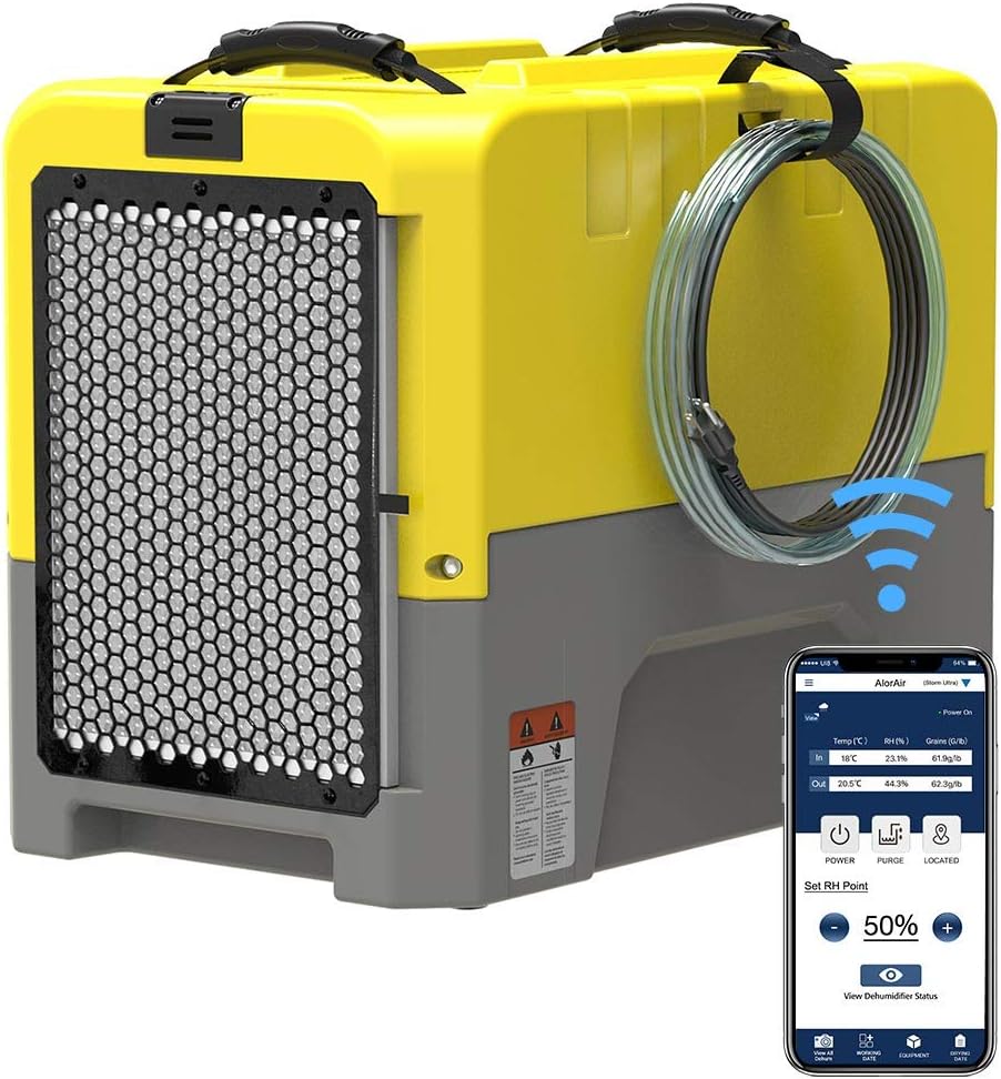 Yellow Commercial Dehumidifier with Pump E705283
