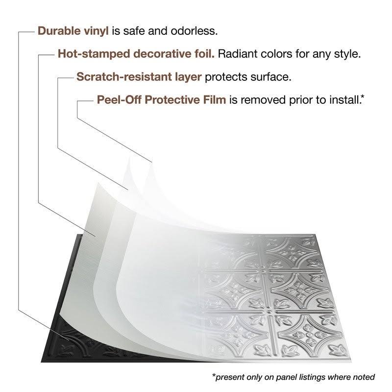 18in x 24in Quilted Brushed Aluminum Backsplash Panel (5 Pack) K4821