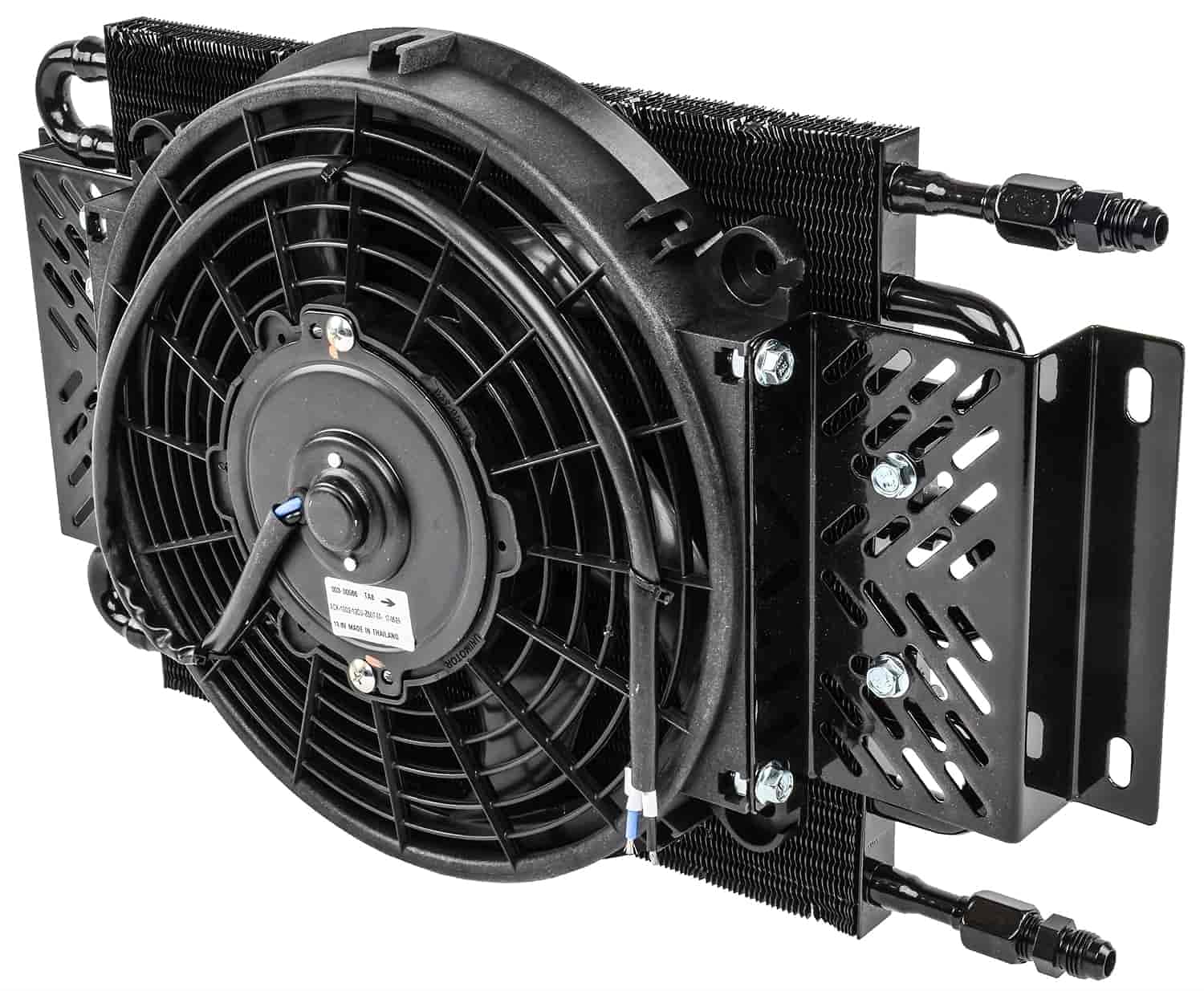 Transmission Oil Cooler with Dual Push/Pull Cooler Fan, 11” Diameter, 6 an Connections M21774